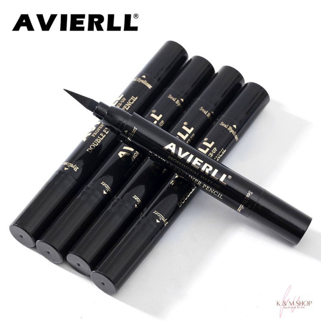 Makeup double head seal eyeliner pen triangle seal eyeliner 2 and 1 waterproof eyeliner pen new style