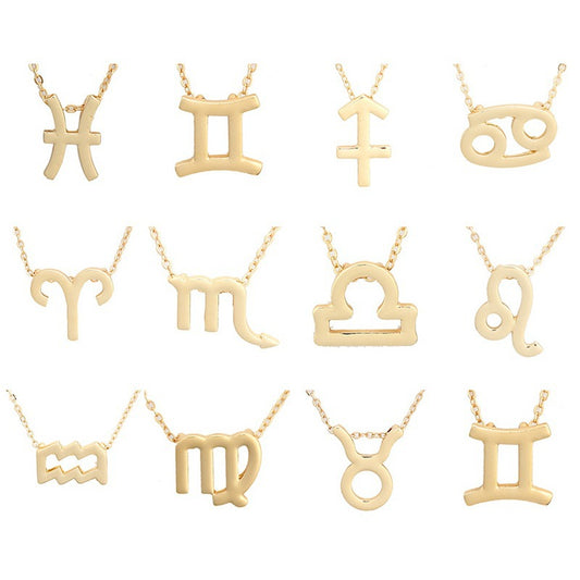 12 twelve constellation necklace constellation card alloy pendant clavicle chain