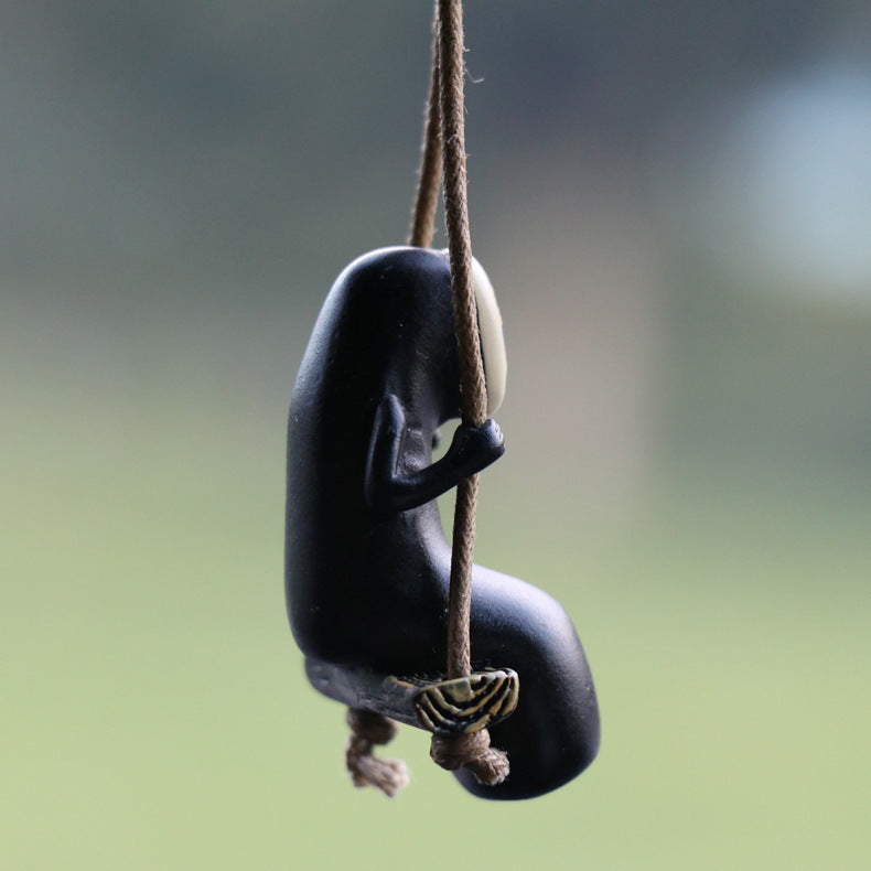 Car pendant swinging on a faceless man Spirited Away car rearview mirror