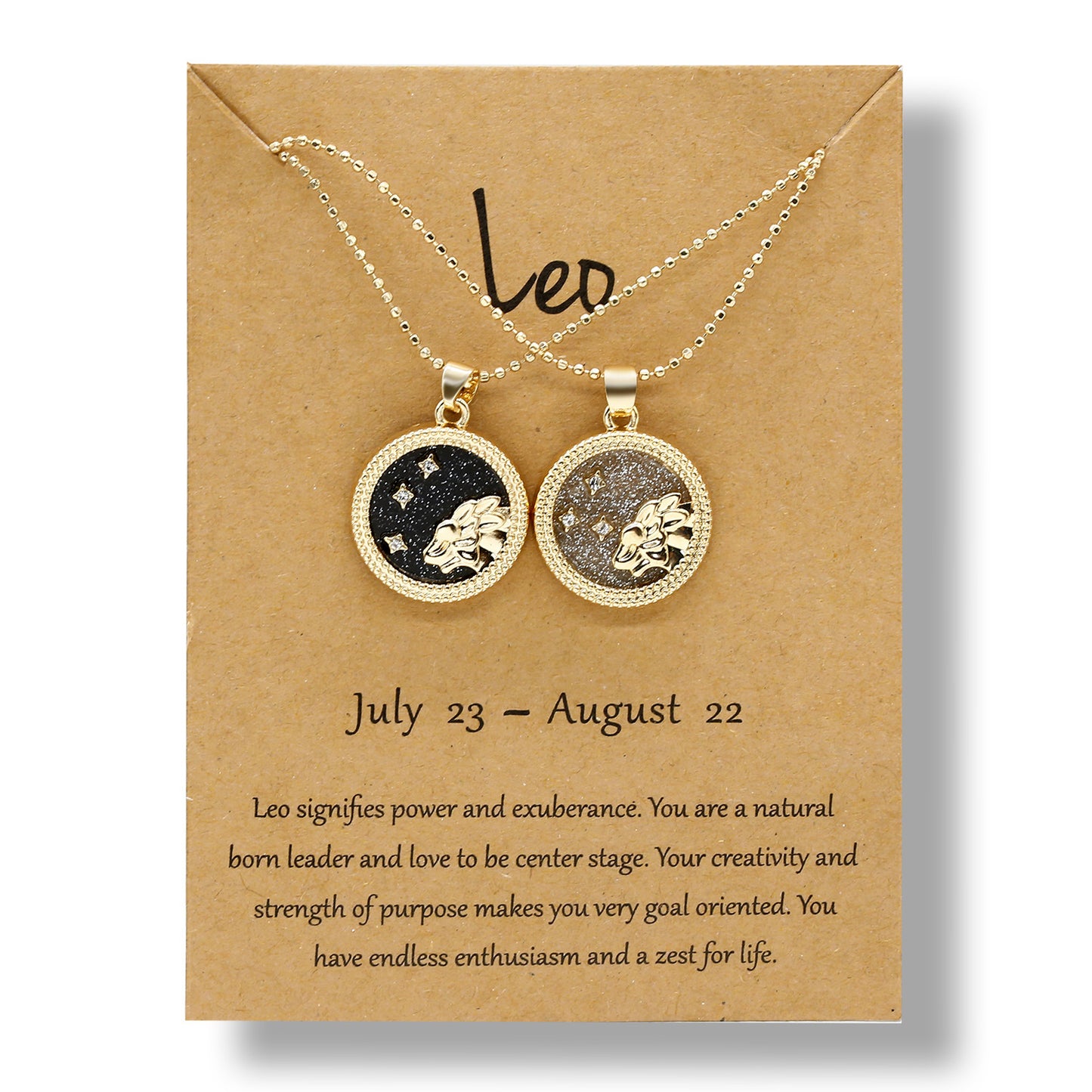 12 Constellation Necklace Creative Gold Day and Night Combination Couple Paper Card Necklace Jewelry