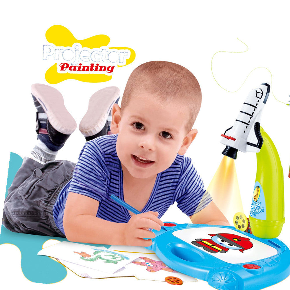 Children's intelligent projection painting machine enlightenment early education drawing board table color drawing board children graffiti whiteboard