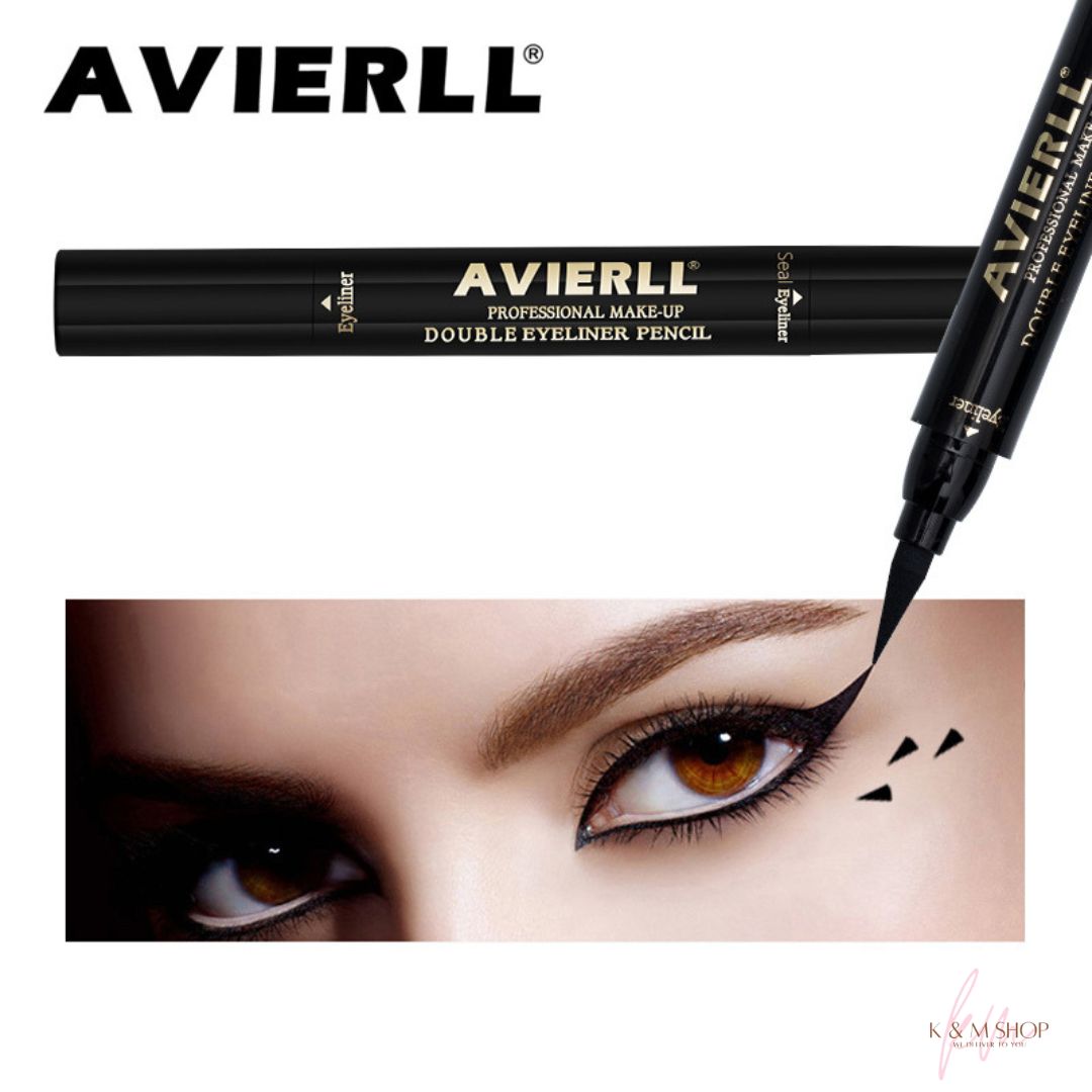 Makeup double head seal eyeliner pen triangle seal eyeliner 2 and 1 waterproof eyeliner pen new style