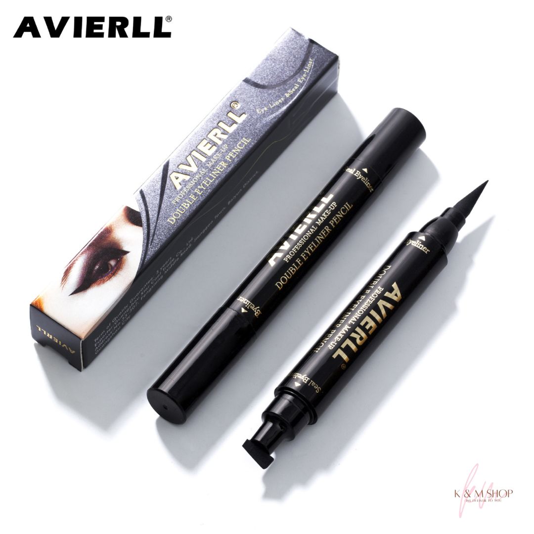 Makeup double head seal eyeliner pen triangle seal eyeliner 2 and 1 waterproof eyeliner pen new style