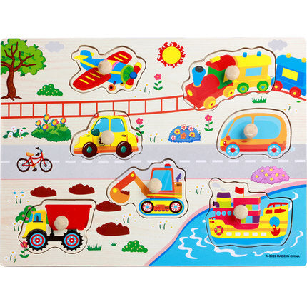 Animal digital letter hand grab board jigsaw puzzle 1-3-4 years old intellectual baby wooden toy