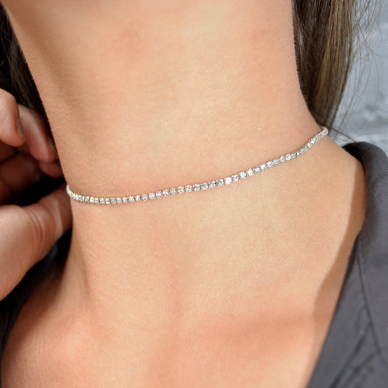 Simple temperament model diamond necklace women Clavicle necklace necklace choker hot items