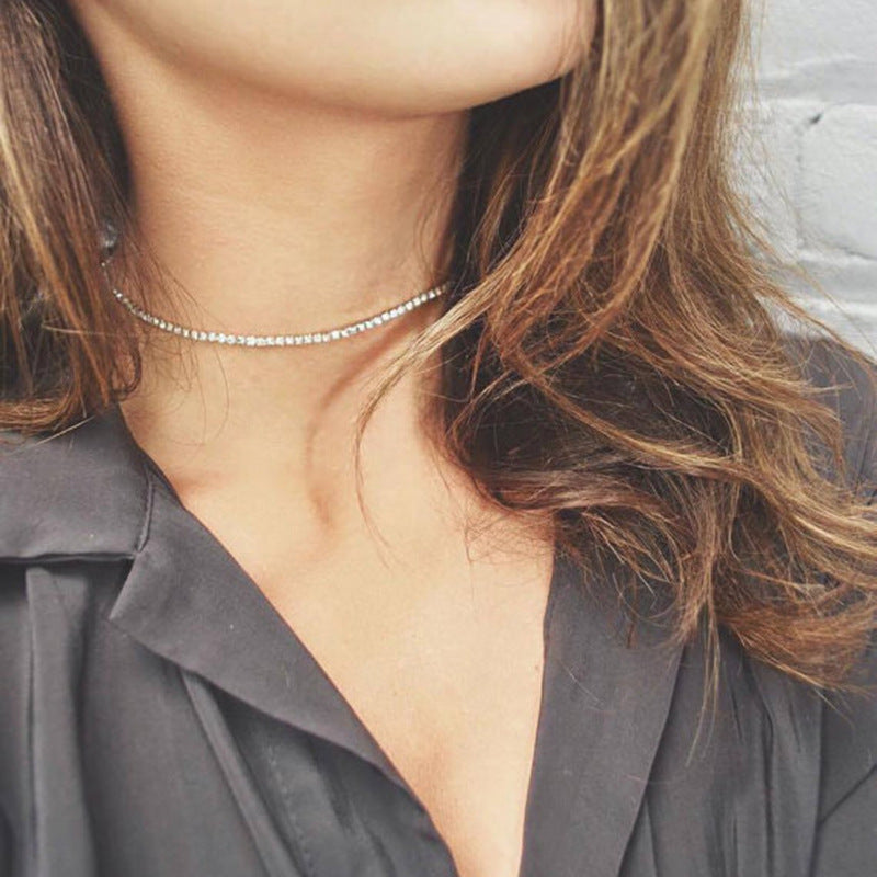 Simple temperament model diamond necklace women Clavicle necklace necklace choker hot items