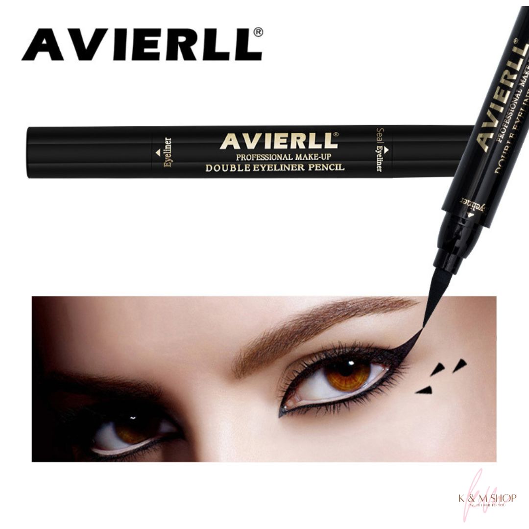 Makeup double head seal eyeliner pen triangle seal eyeliner 2 and 1 waterproof eyeliner pen new style