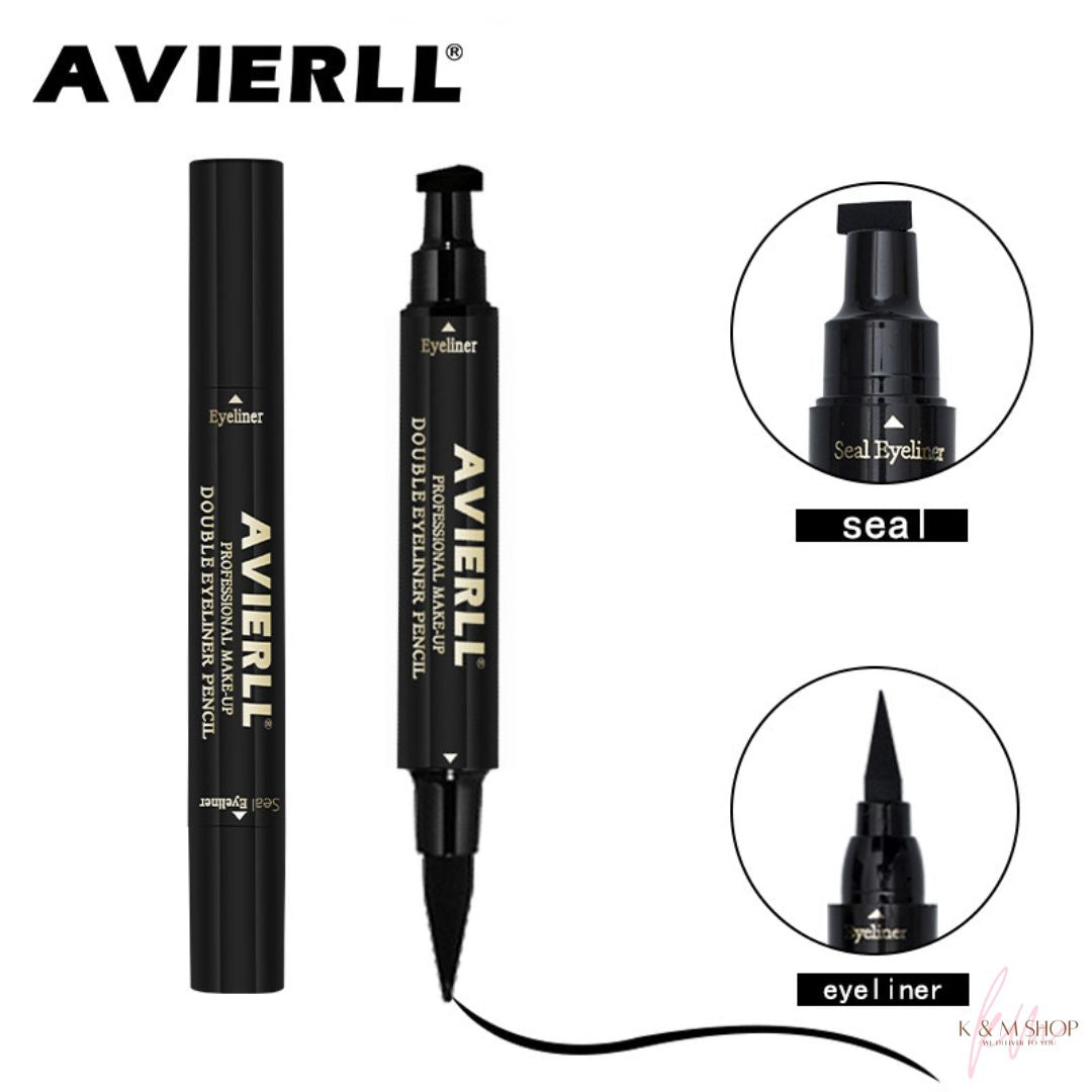 Makeup double head seal eyeliner pen triangle seal eyeliner 2 and 1 waterproof eyeliner pen new style