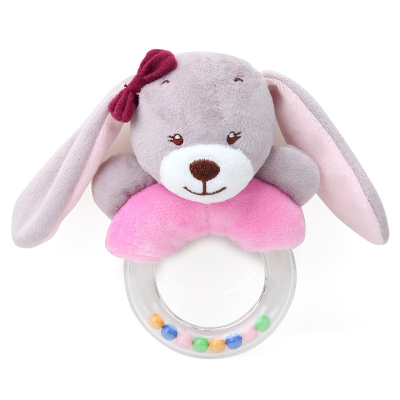 Cute creative cartoon rabbit fox sheep hand ring hand bell baby plush toy