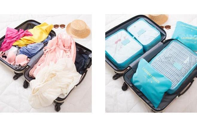 Travel storage bag four-division six-piece set business trip travel suitcase packing bag large clothing storage bag