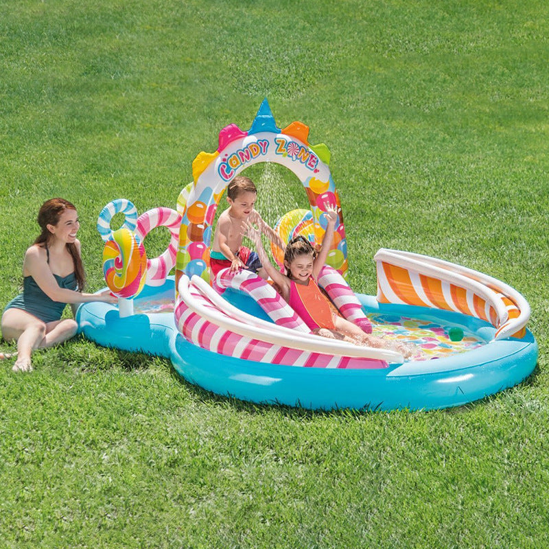 intex children's slide inflatable paddling pool outdoor swimming pool slide spray pool indoor ocean ball pool