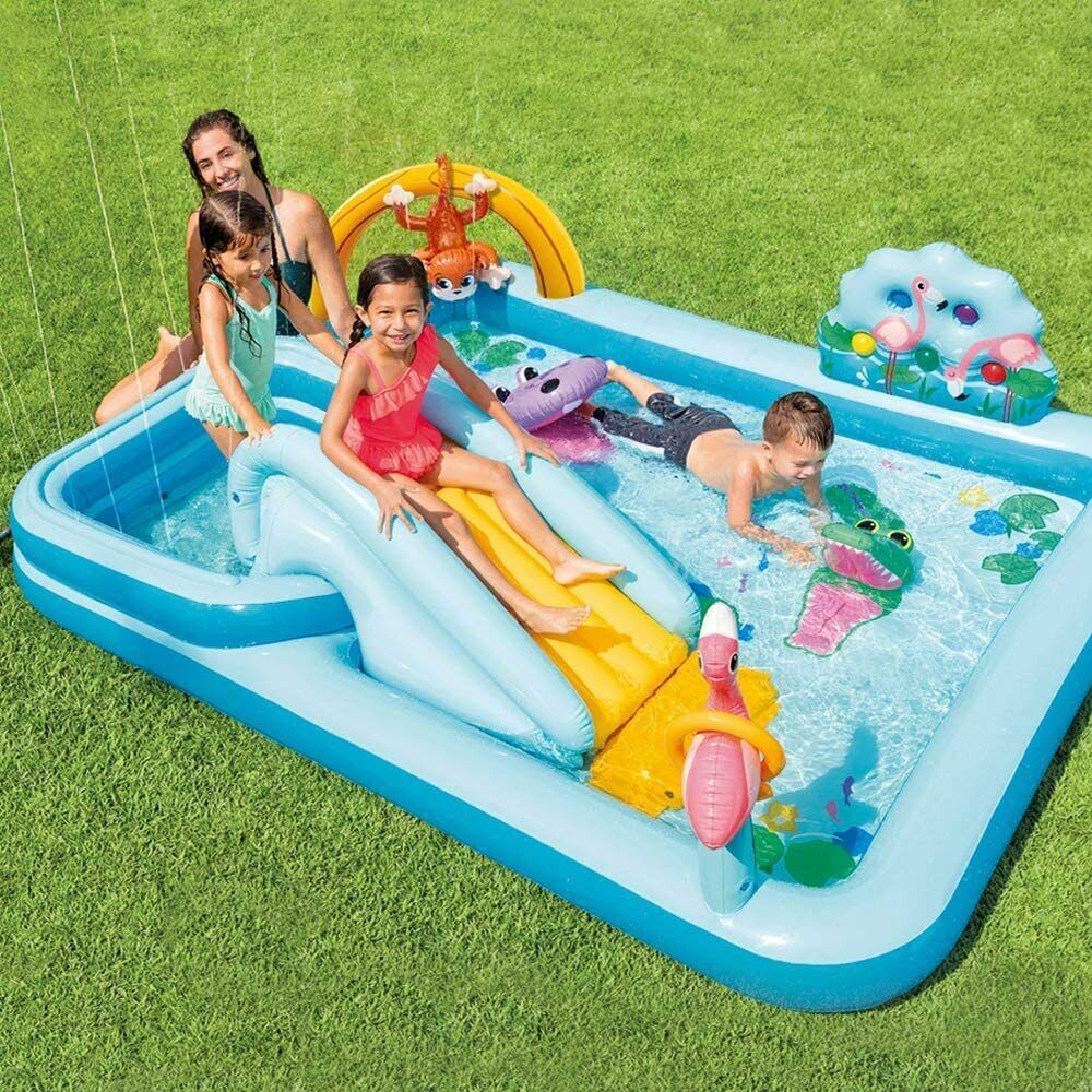 intex children's slide inflatable paddling pool outdoor swimming pool slide spray pool indoor ocean ball pool