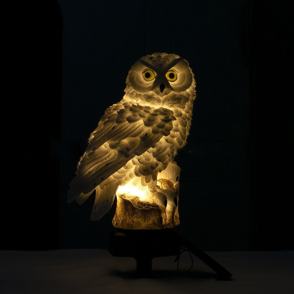 Solar Resin Owl Ground Plug Lamp Outdoor Garden Decoration Landscape Yard Lawn Lamp