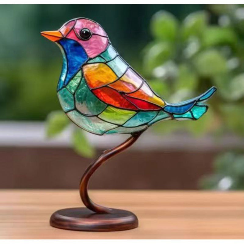 Bird Ornament Home Decor Ornament Hundred Flowers Bird Metal Home Decor