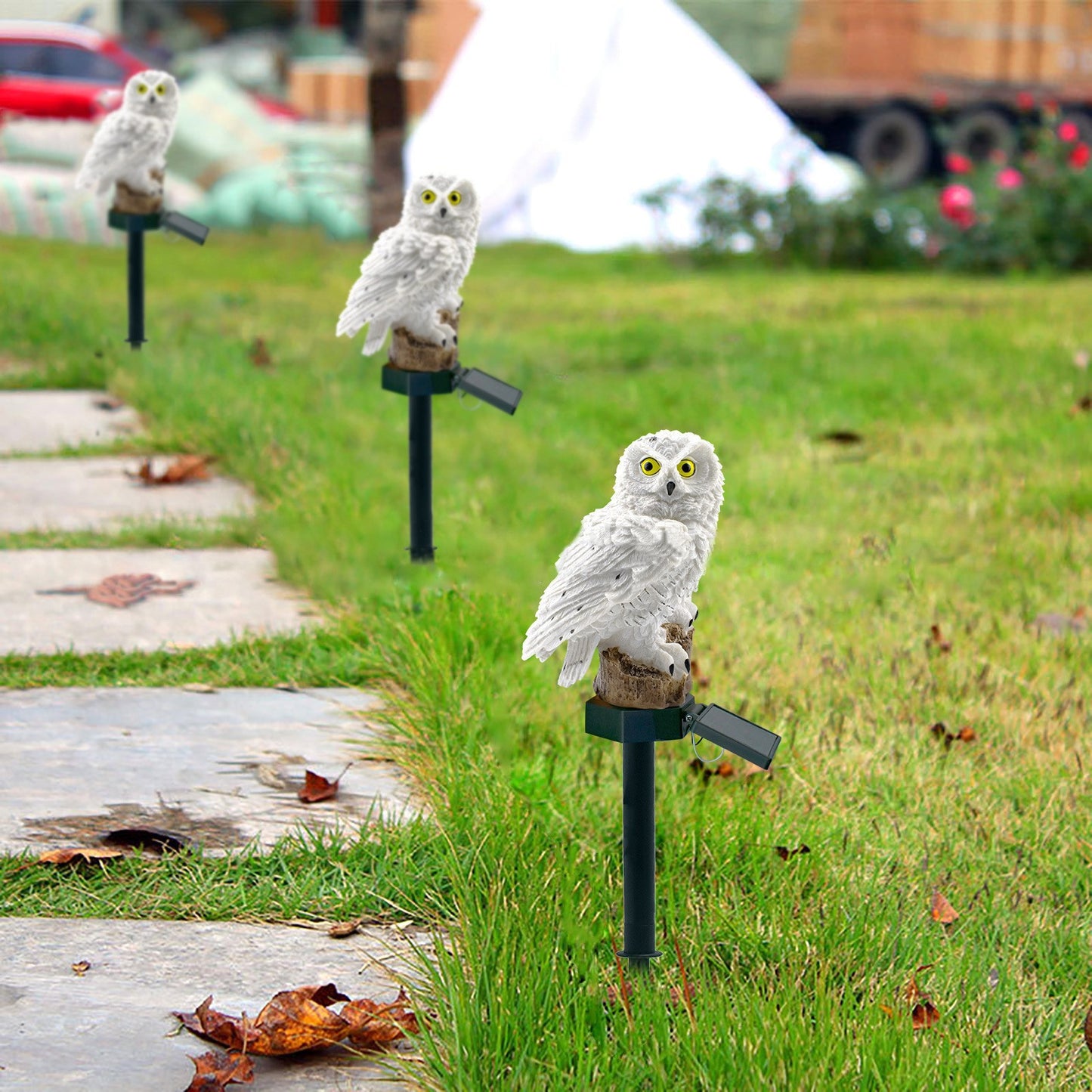 Solar Resin Owl Ground Plug Lamp Outdoor Garden Decoration Landscape Yard Lawn Lamp