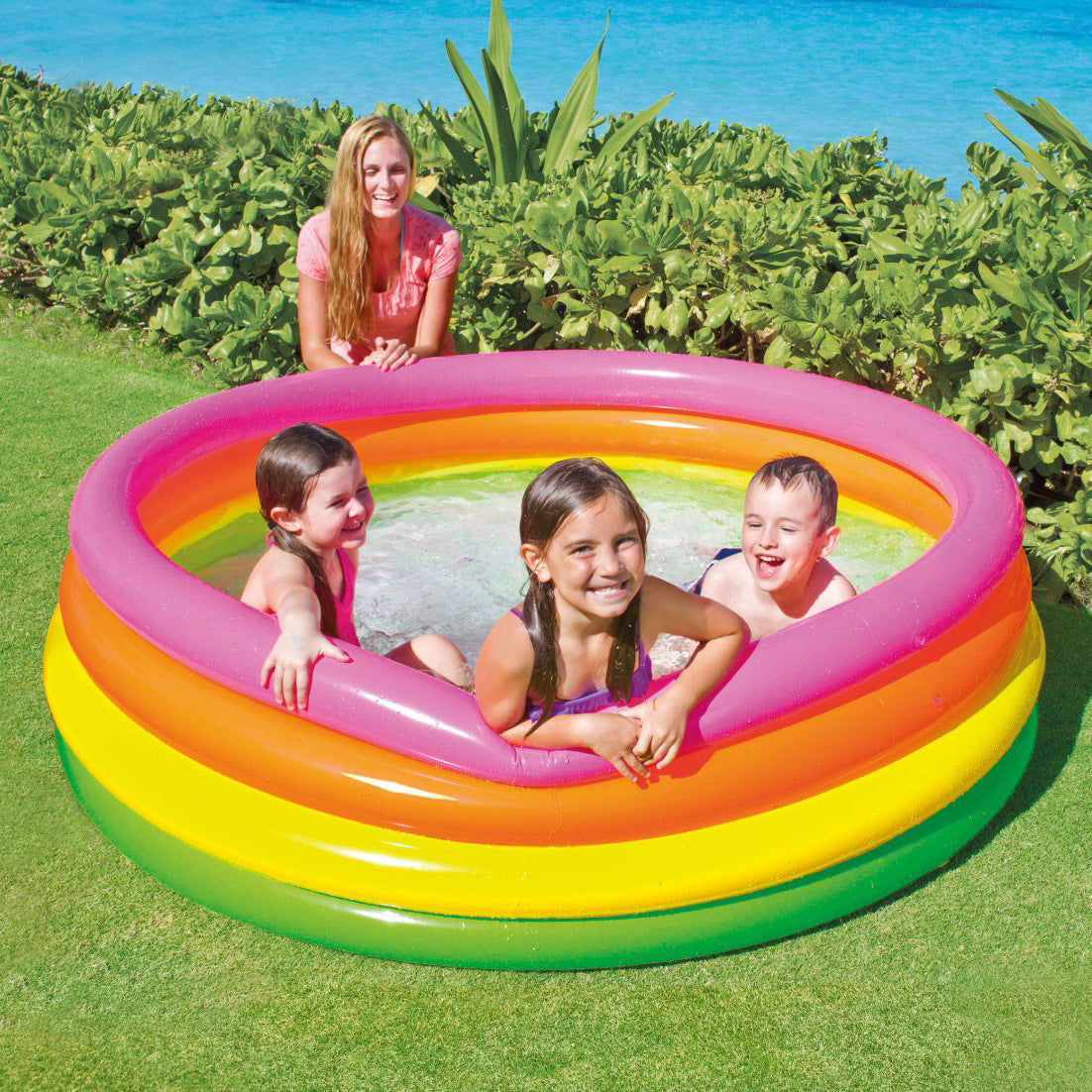 intex children's slide inflatable paddling pool outdoor swimming pool slide spray pool indoor ocean ball pool