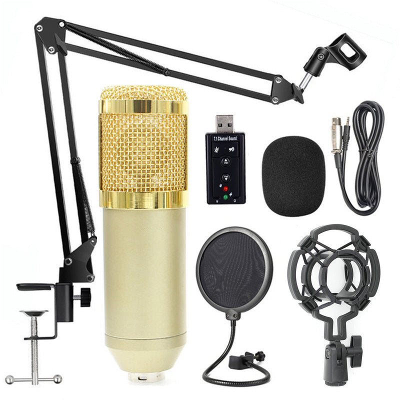 BM800 with reverberation condenser microphone free independent sound card free 48V phantom power set