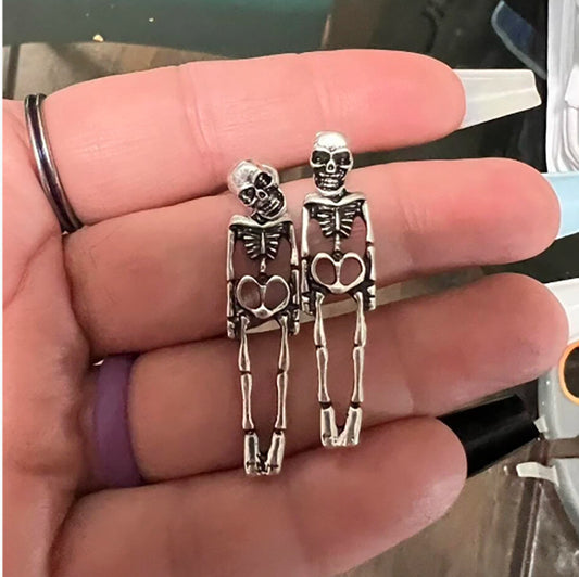 Halloween skeleton skeleton simulated human skeleton detachable earrings ghost bride and groom couple human earrings