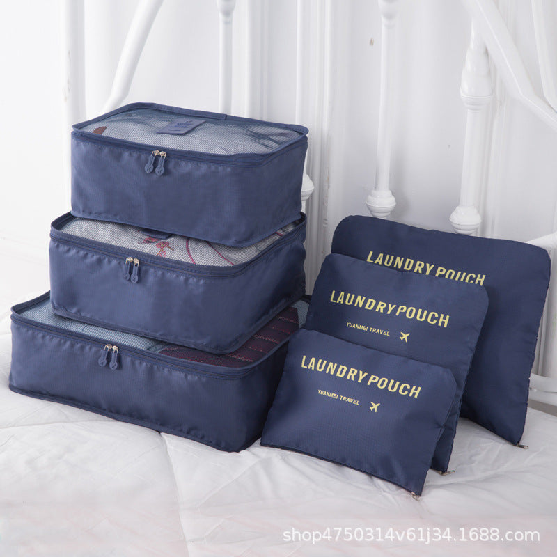 Travel storage bag four-division six-piece set business trip travel suitcase packing bag large clothing storage bag