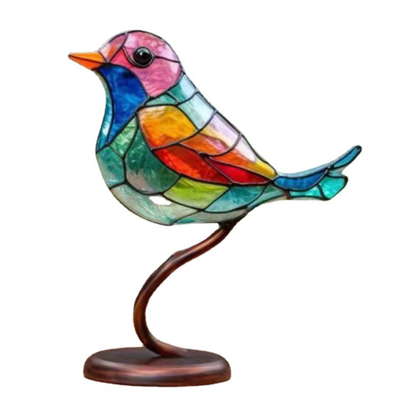 Bird Ornament Home Decor Ornament Hundred Flowers Bird Metal Home Decor