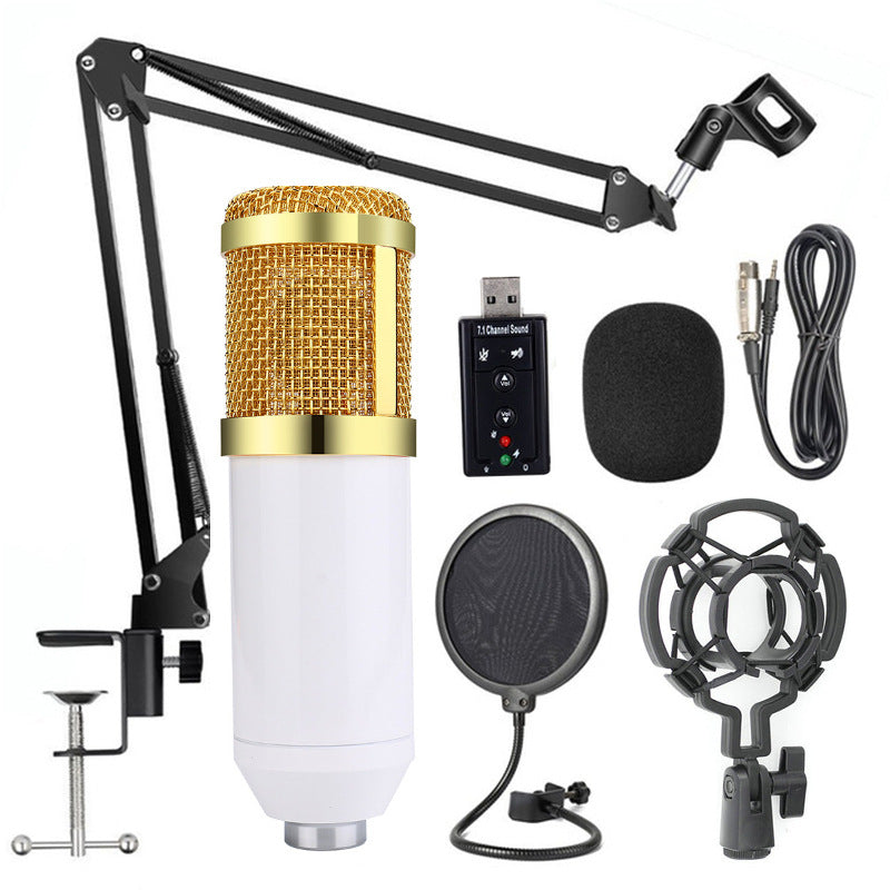 BM800 with reverberation condenser microphone free independent sound card free 48V phantom power set