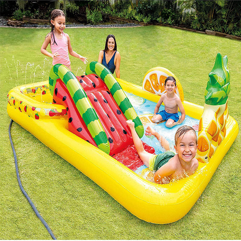 intex children's slide inflatable paddling pool outdoor swimming pool slide spray pool indoor ocean ball pool