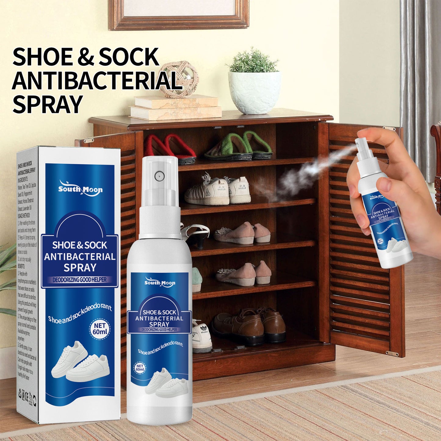 Shoes and Socks Deodorant Spray Shoes and Socks Clean Sweaty Feet Deodorize Smell Dry Shoe Cabinet Freshener