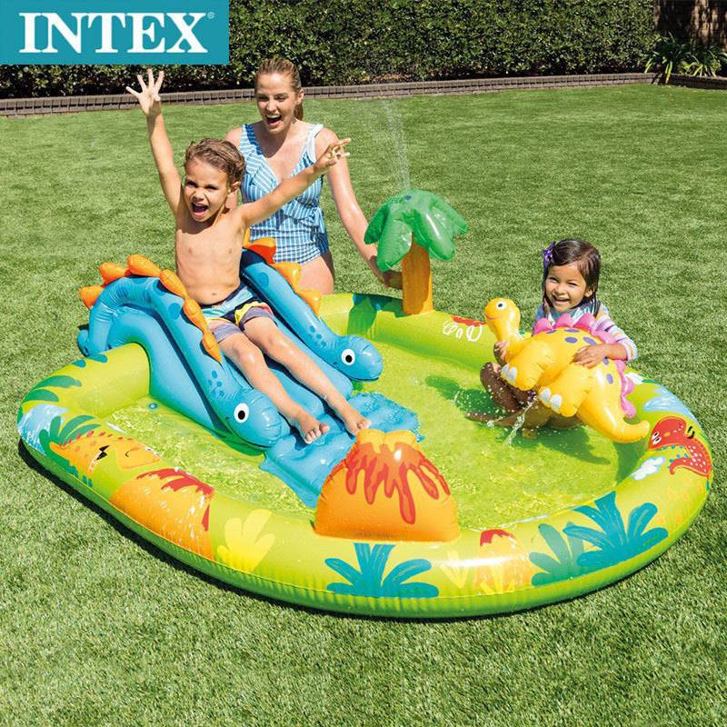 intex children's slide inflatable paddling pool outdoor swimming pool slide spray pool indoor ocean ball pool