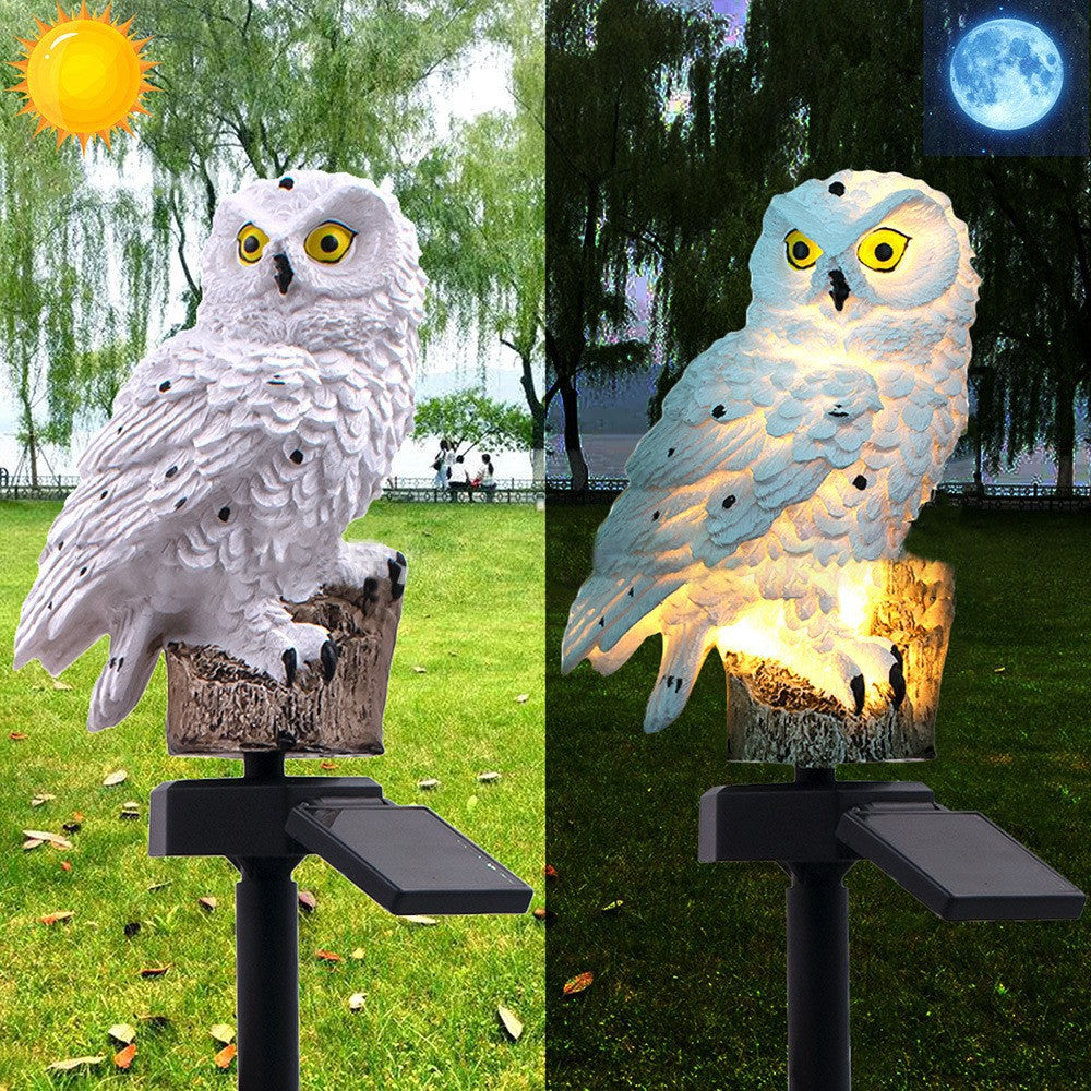 Solar Resin Owl Ground Plug Lamp Outdoor Garden Decoration Landscape Yard Lawn Lamp