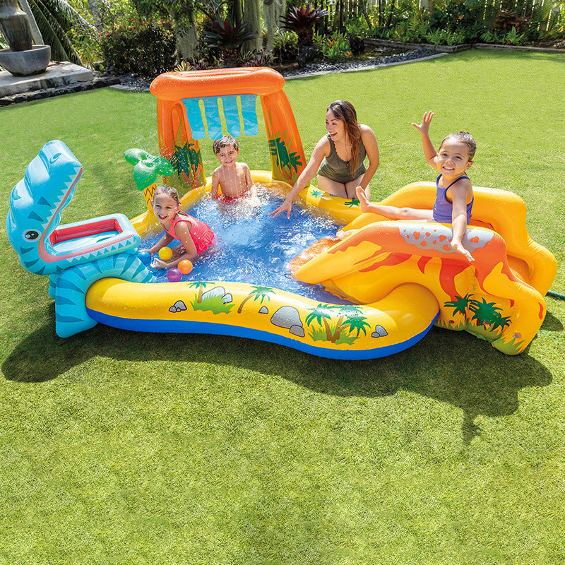 intex children's slide inflatable paddling pool outdoor swimming pool slide spray pool indoor ocean ball pool