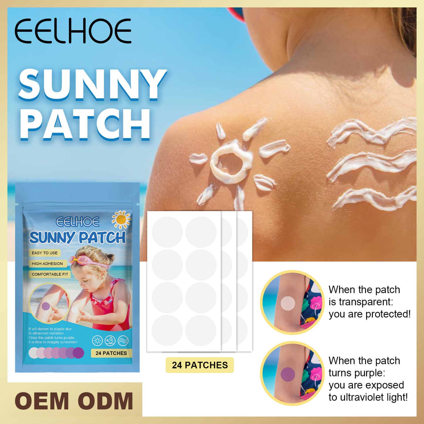 EELHOE Kids Adult UV Patch Outdoor Sun Patch Skin Comfort Fit Protective Patch