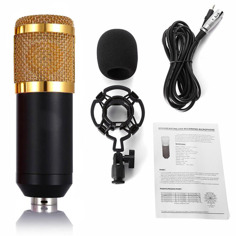 BM800 with reverberation condenser microphone free independent sound card free 48V phantom power set