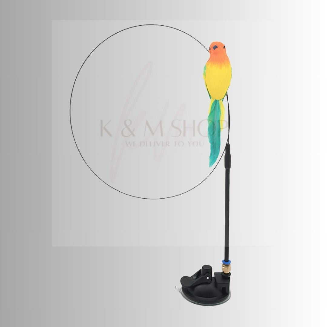 Bird Feather Automatic Cat Flirting Stick Long Rod Cat Bell Suction Cup Cat Toy Durable Cat Supplies Self-Enjoyment and Relief from Boredom